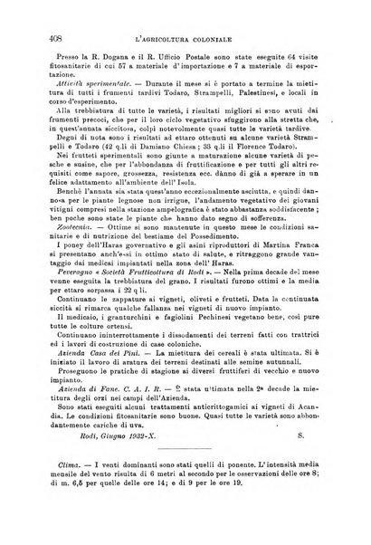 L'agricoltura coloniale organo dell'Istituto agricolo coloniale italiano e dell'Ufficio agrario sperimentale dell'Eritrea