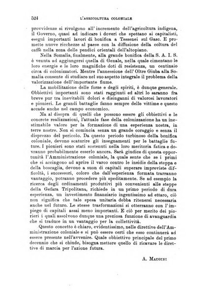 L'agricoltura coloniale organo dell'Istituto agricolo coloniale italiano e dell'Ufficio agrario sperimentale dell'Eritrea