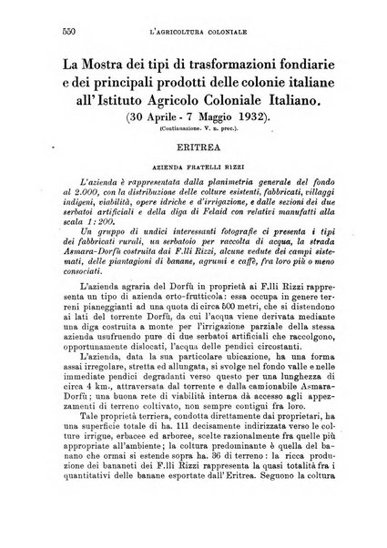 L'agricoltura coloniale organo dell'Istituto agricolo coloniale italiano e dell'Ufficio agrario sperimentale dell'Eritrea