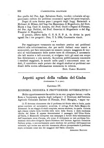 L'agricoltura coloniale organo dell'Istituto agricolo coloniale italiano e dell'Ufficio agrario sperimentale dell'Eritrea