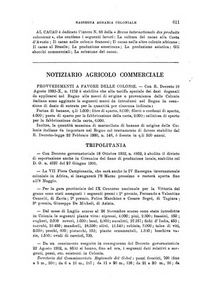 L'agricoltura coloniale organo dell'Istituto agricolo coloniale italiano e dell'Ufficio agrario sperimentale dell'Eritrea