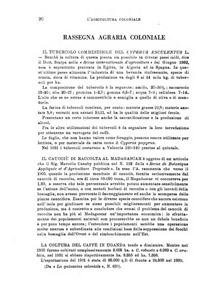 L'agricoltura coloniale organo dell'Istituto agricolo coloniale italiano e dell'Ufficio agrario sperimentale dell'Eritrea