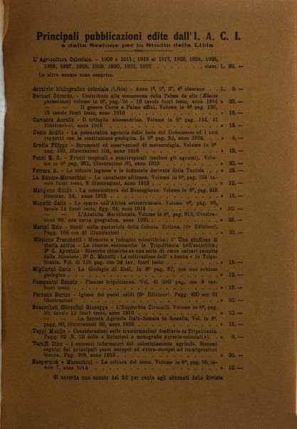 L'agricoltura coloniale organo dell'Istituto agricolo coloniale italiano e dell'Ufficio agrario sperimentale dell'Eritrea