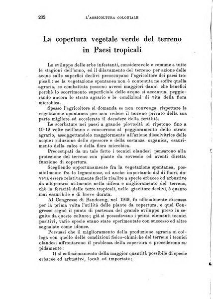 L'agricoltura coloniale organo dell'Istituto agricolo coloniale italiano e dell'Ufficio agrario sperimentale dell'Eritrea