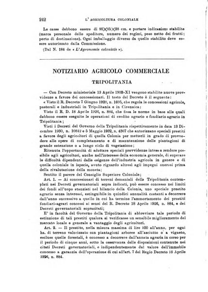 L'agricoltura coloniale organo dell'Istituto agricolo coloniale italiano e dell'Ufficio agrario sperimentale dell'Eritrea