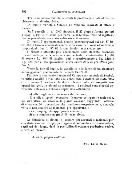 L'agricoltura coloniale organo dell'Istituto agricolo coloniale italiano e dell'Ufficio agrario sperimentale dell'Eritrea