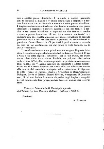 L'agricoltura coloniale organo dell'Istituto agricolo coloniale italiano e dell'Ufficio agrario sperimentale dell'Eritrea