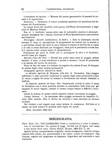 L'agricoltura coloniale organo dell'Istituto agricolo coloniale italiano e dell'Ufficio agrario sperimentale dell'Eritrea