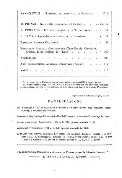 L'agricoltura coloniale organo dell'Istituto agricolo coloniale italiano e dell'Ufficio agrario sperimentale dell'Eritrea