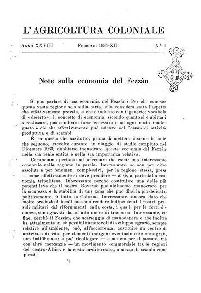 L'agricoltura coloniale organo dell'Istituto agricolo coloniale italiano e dell'Ufficio agrario sperimentale dell'Eritrea