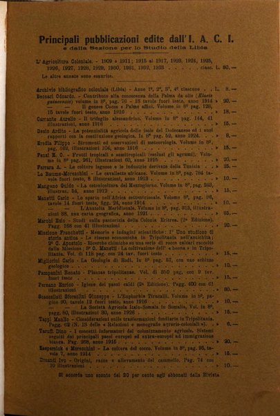 L'agricoltura coloniale organo dell'Istituto agricolo coloniale italiano e dell'Ufficio agrario sperimentale dell'Eritrea