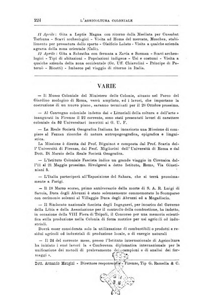 L'agricoltura coloniale organo dell'Istituto agricolo coloniale italiano e dell'Ufficio agrario sperimentale dell'Eritrea