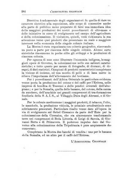 L'agricoltura coloniale organo dell'Istituto agricolo coloniale italiano e dell'Ufficio agrario sperimentale dell'Eritrea