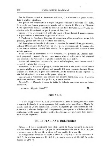 L'agricoltura coloniale organo dell'Istituto agricolo coloniale italiano e dell'Ufficio agrario sperimentale dell'Eritrea