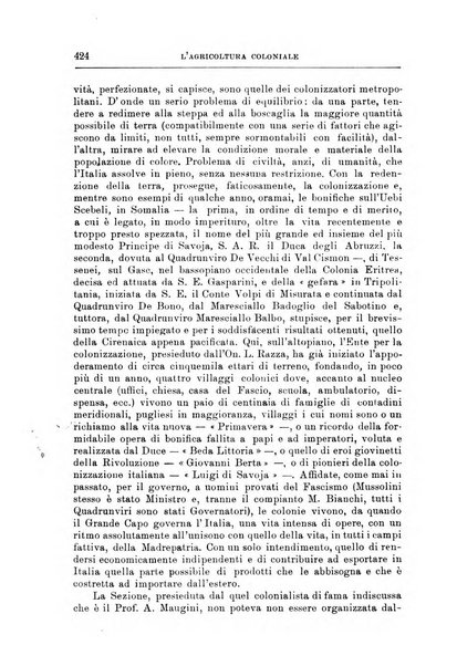 L'agricoltura coloniale organo dell'Istituto agricolo coloniale italiano e dell'Ufficio agrario sperimentale dell'Eritrea