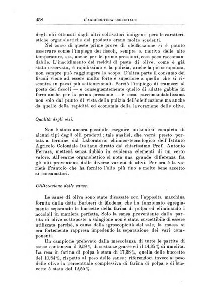 L'agricoltura coloniale organo dell'Istituto agricolo coloniale italiano e dell'Ufficio agrario sperimentale dell'Eritrea