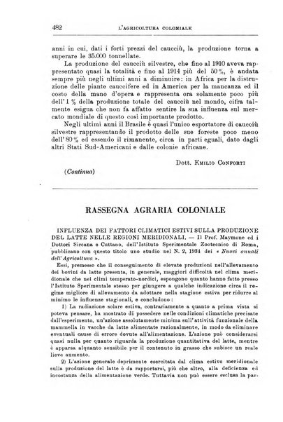 L'agricoltura coloniale organo dell'Istituto agricolo coloniale italiano e dell'Ufficio agrario sperimentale dell'Eritrea