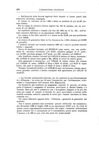 L'agricoltura coloniale organo dell'Istituto agricolo coloniale italiano e dell'Ufficio agrario sperimentale dell'Eritrea