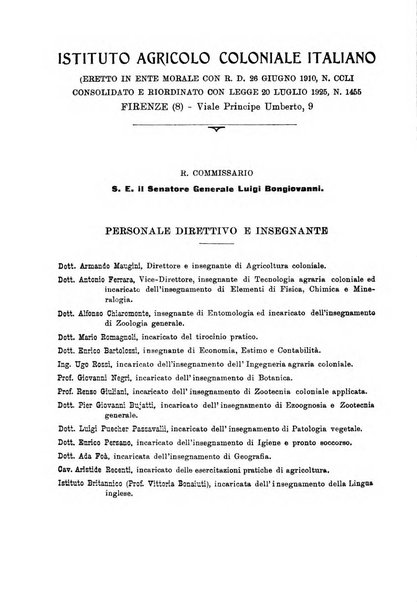 L'agricoltura coloniale organo dell'Istituto agricolo coloniale italiano e dell'Ufficio agrario sperimentale dell'Eritrea