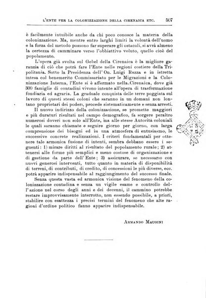 L'agricoltura coloniale organo dell'Istituto agricolo coloniale italiano e dell'Ufficio agrario sperimentale dell'Eritrea