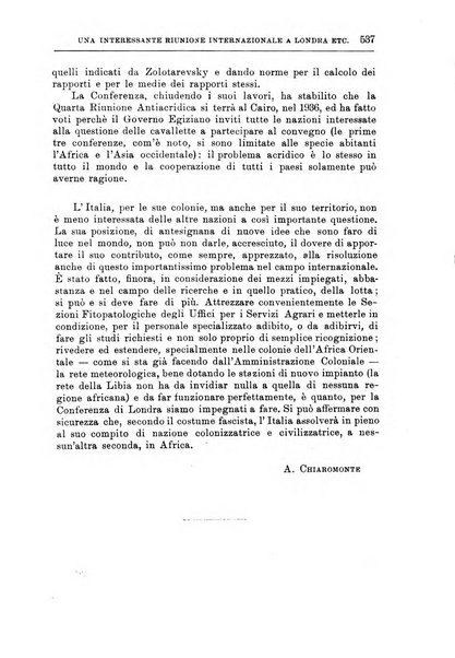 L'agricoltura coloniale organo dell'Istituto agricolo coloniale italiano e dell'Ufficio agrario sperimentale dell'Eritrea