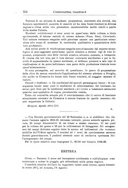 L'agricoltura coloniale organo dell'Istituto agricolo coloniale italiano e dell'Ufficio agrario sperimentale dell'Eritrea