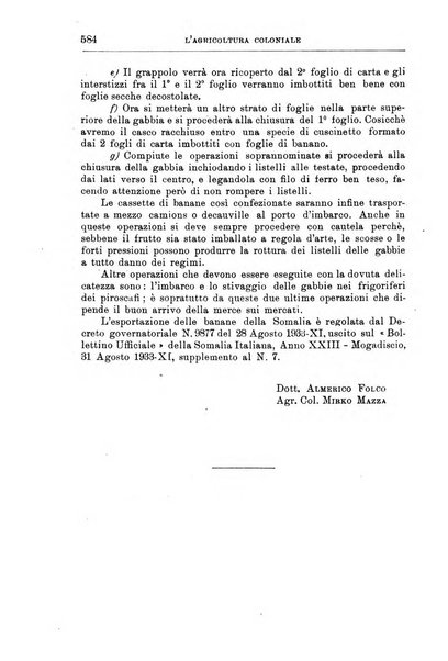 L'agricoltura coloniale organo dell'Istituto agricolo coloniale italiano e dell'Ufficio agrario sperimentale dell'Eritrea