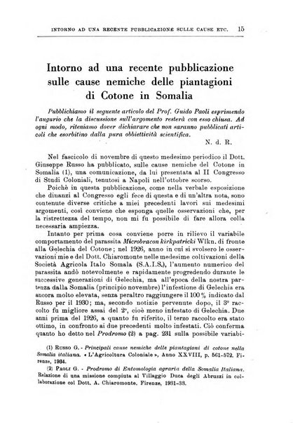 L'agricoltura coloniale organo dell'Istituto agricolo coloniale italiano e dell'Ufficio agrario sperimentale dell'Eritrea