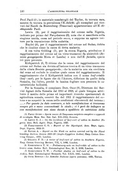 L'agricoltura coloniale organo dell'Istituto agricolo coloniale italiano e dell'Ufficio agrario sperimentale dell'Eritrea