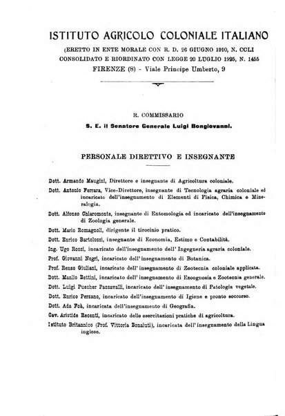 L'agricoltura coloniale organo dell'Istituto agricolo coloniale italiano e dell'Ufficio agrario sperimentale dell'Eritrea