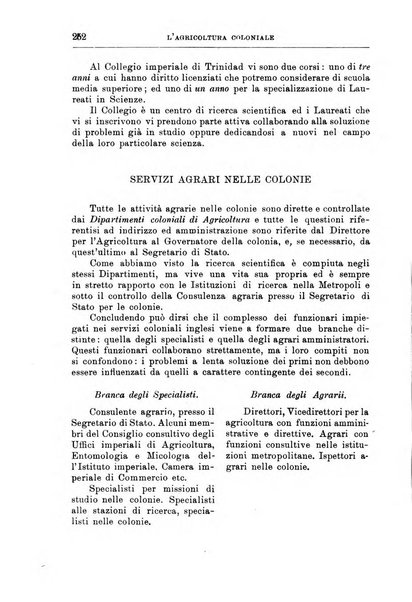 L'agricoltura coloniale organo dell'Istituto agricolo coloniale italiano e dell'Ufficio agrario sperimentale dell'Eritrea