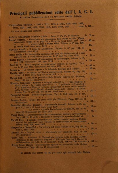 L'agricoltura coloniale organo dell'Istituto agricolo coloniale italiano e dell'Ufficio agrario sperimentale dell'Eritrea