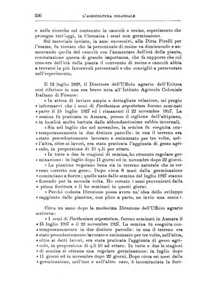 L'agricoltura coloniale organo dell'Istituto agricolo coloniale italiano e dell'Ufficio agrario sperimentale dell'Eritrea