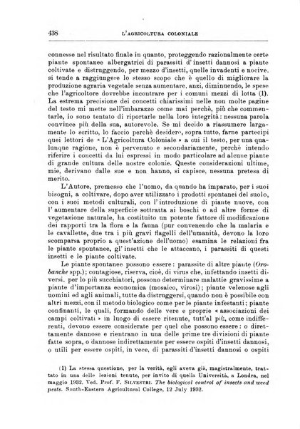 L'agricoltura coloniale organo dell'Istituto agricolo coloniale italiano e dell'Ufficio agrario sperimentale dell'Eritrea