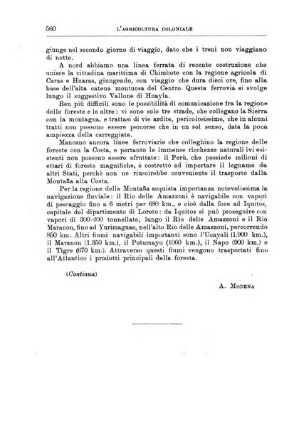 L'agricoltura coloniale organo dell'Istituto agricolo coloniale italiano e dell'Ufficio agrario sperimentale dell'Eritrea