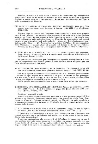 L'agricoltura coloniale organo dell'Istituto agricolo coloniale italiano e dell'Ufficio agrario sperimentale dell'Eritrea