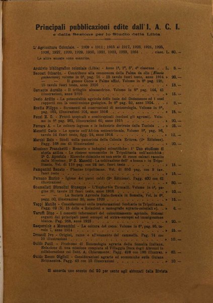 L'agricoltura coloniale organo dell'Istituto agricolo coloniale italiano e dell'Ufficio agrario sperimentale dell'Eritrea