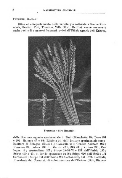 L'agricoltura coloniale organo dell'Istituto agricolo coloniale italiano e dell'Ufficio agrario sperimentale dell'Eritrea