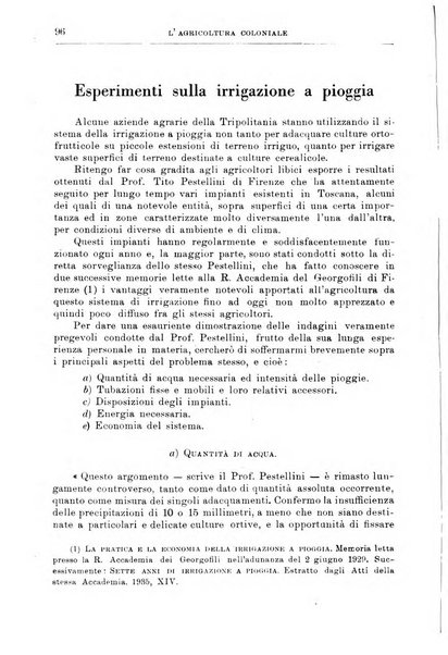 L'agricoltura coloniale organo dell'Istituto agricolo coloniale italiano e dell'Ufficio agrario sperimentale dell'Eritrea