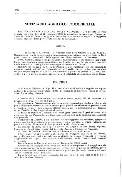 L'agricoltura coloniale organo dell'Istituto agricolo coloniale italiano e dell'Ufficio agrario sperimentale dell'Eritrea