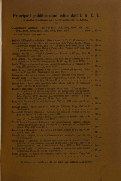 L'agricoltura coloniale organo dell'Istituto agricolo coloniale italiano e dell'Ufficio agrario sperimentale dell'Eritrea