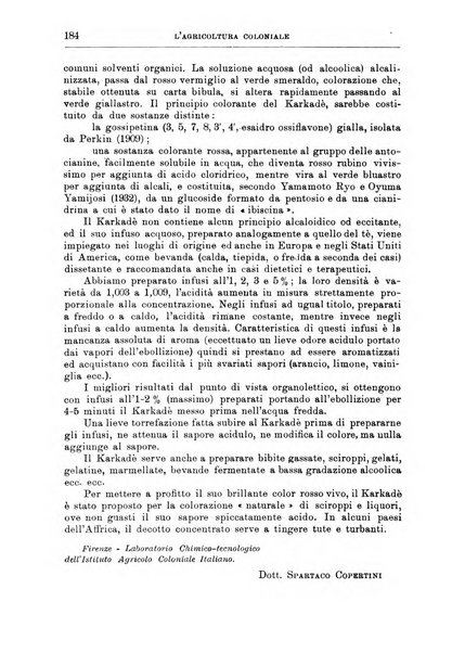 L'agricoltura coloniale organo dell'Istituto agricolo coloniale italiano e dell'Ufficio agrario sperimentale dell'Eritrea