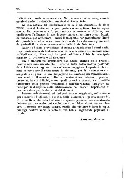 L'agricoltura coloniale organo dell'Istituto agricolo coloniale italiano e dell'Ufficio agrario sperimentale dell'Eritrea