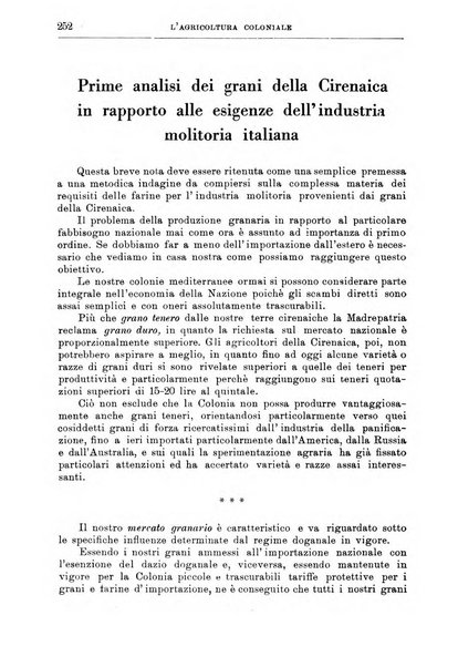 L'agricoltura coloniale organo dell'Istituto agricolo coloniale italiano e dell'Ufficio agrario sperimentale dell'Eritrea