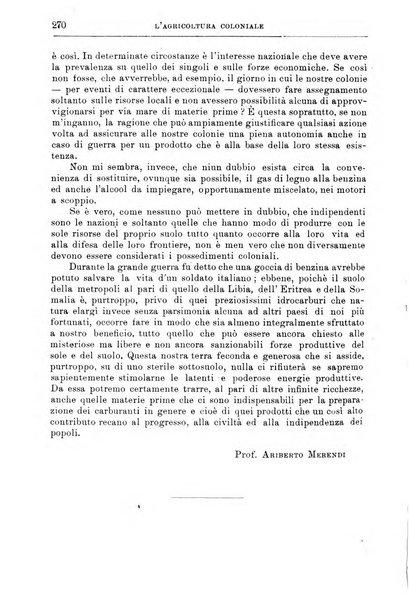 L'agricoltura coloniale organo dell'Istituto agricolo coloniale italiano e dell'Ufficio agrario sperimentale dell'Eritrea