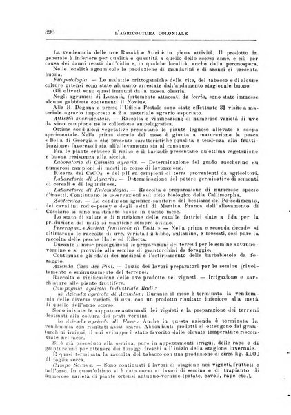 L'agricoltura coloniale organo dell'Istituto agricolo coloniale italiano e dell'Ufficio agrario sperimentale dell'Eritrea