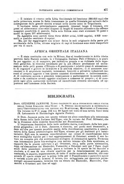 L'agricoltura coloniale organo dell'Istituto agricolo coloniale italiano e dell'Ufficio agrario sperimentale dell'Eritrea