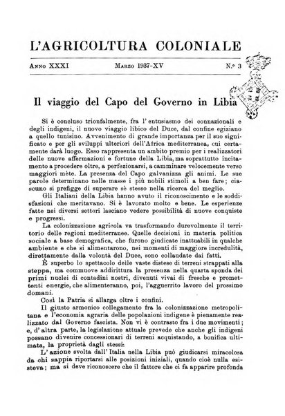 L'agricoltura coloniale organo dell'Istituto agricolo coloniale italiano e dell'Ufficio agrario sperimentale dell'Eritrea