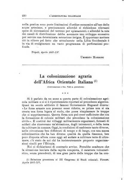 L'agricoltura coloniale organo dell'Istituto agricolo coloniale italiano e dell'Ufficio agrario sperimentale dell'Eritrea