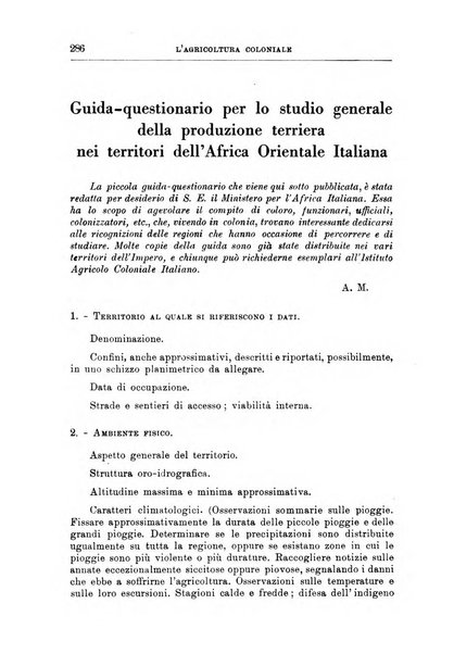 L'agricoltura coloniale organo dell'Istituto agricolo coloniale italiano e dell'Ufficio agrario sperimentale dell'Eritrea